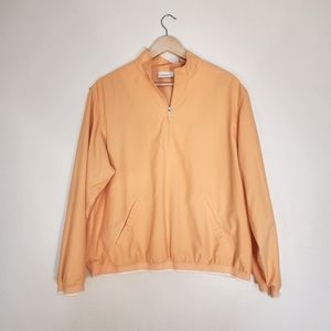 LizGolf by Liz Claiborne Orange Windbreaker Quarterzip Size XL